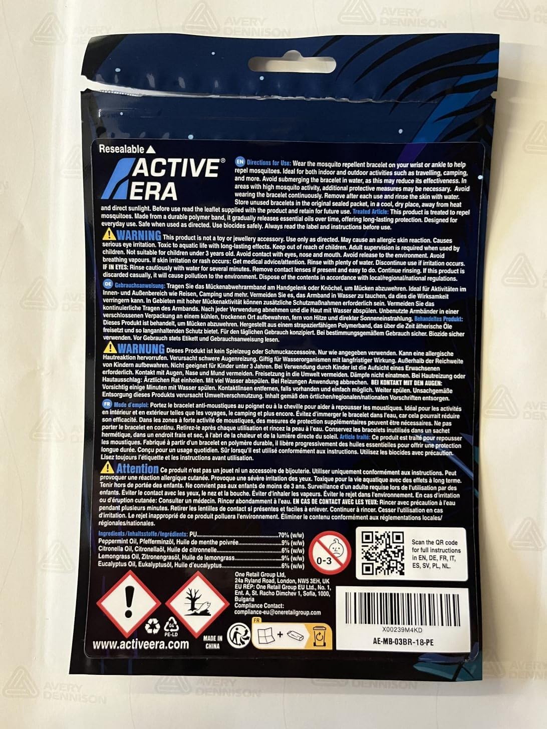 Detalle de Active Era Mosquito Repellent Bracelet (DEET-free) – Waterproof insect & midge bands, 18 pack