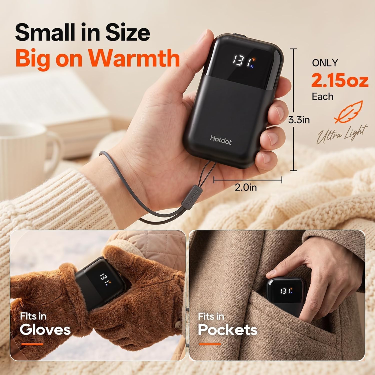 Thumbnail 3 de Hotdot Hand Warmers Rechargeable 131°F