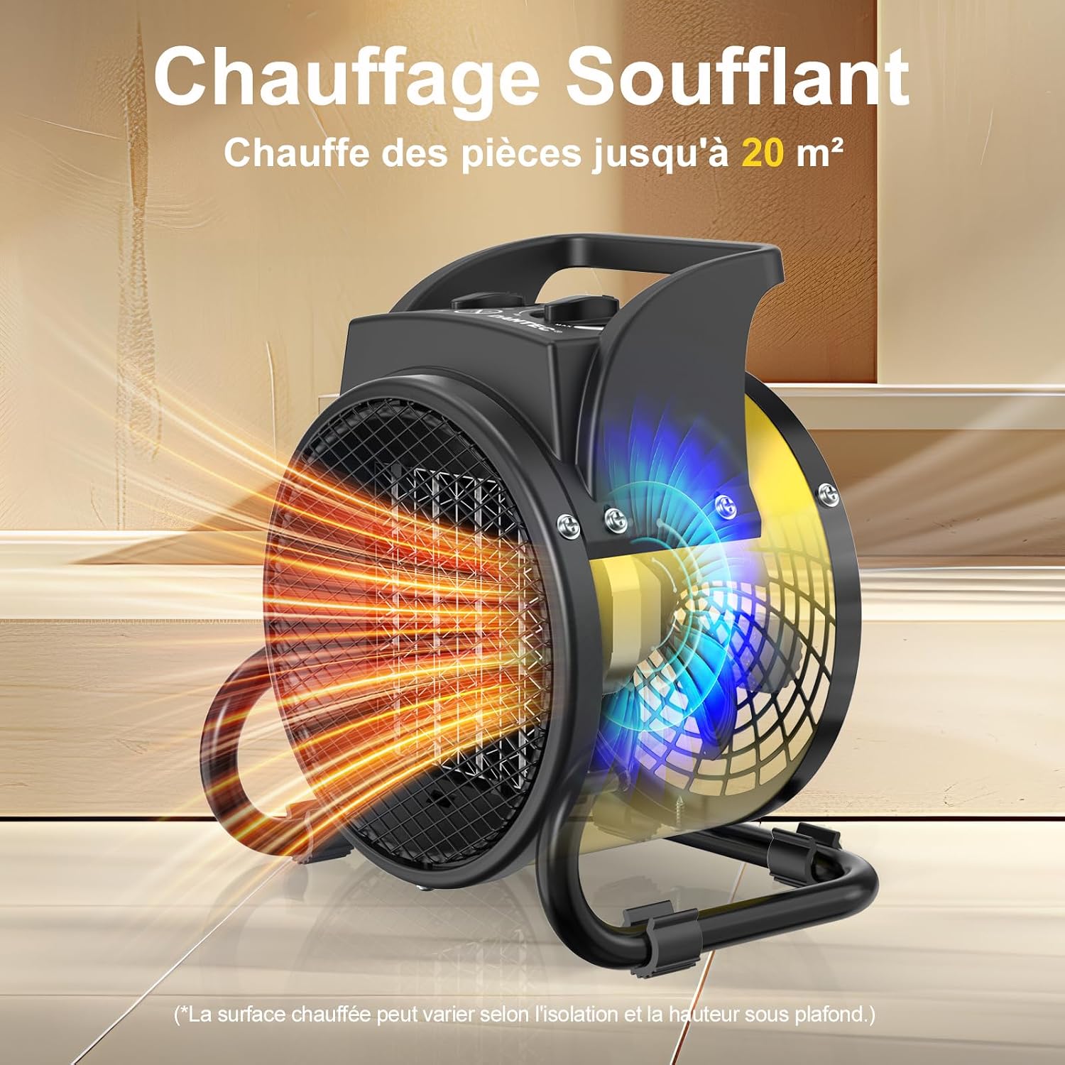 Detalle 2 de DAHTEC BGP1506-02 ventilatorkachel, 2.000 W, 3 standen en verstelbare voet