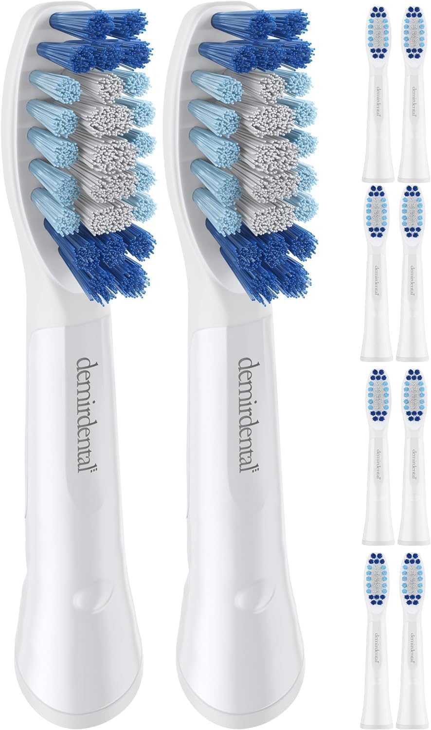 Detalle de Aufsteckbürsten von demirdental für Oral-B Pulsonic (Medium) – 10er Pack Ersatzbürsten in Weiß
