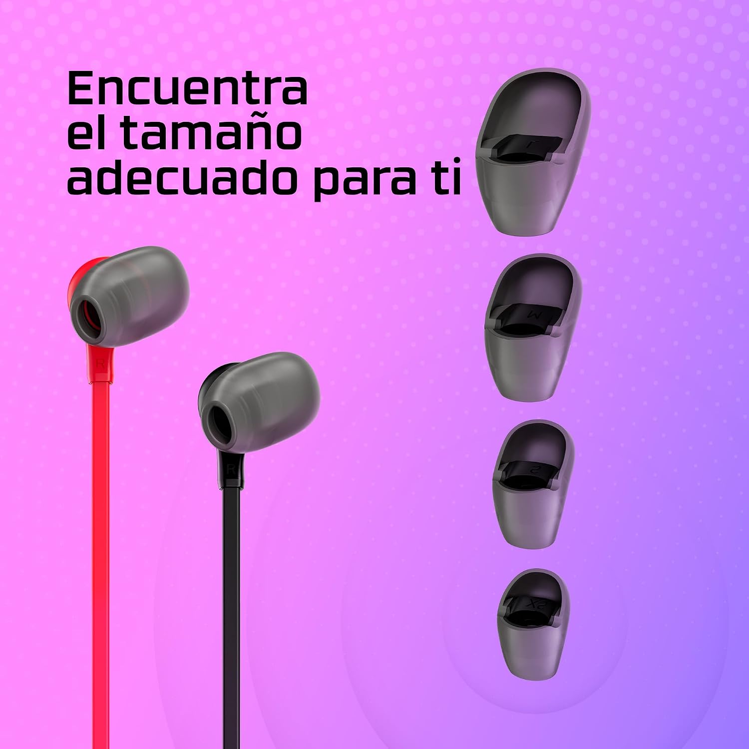 Detalle de HyperX Cloud EarBuds II negros: auriculares con micrófono para usar a diario