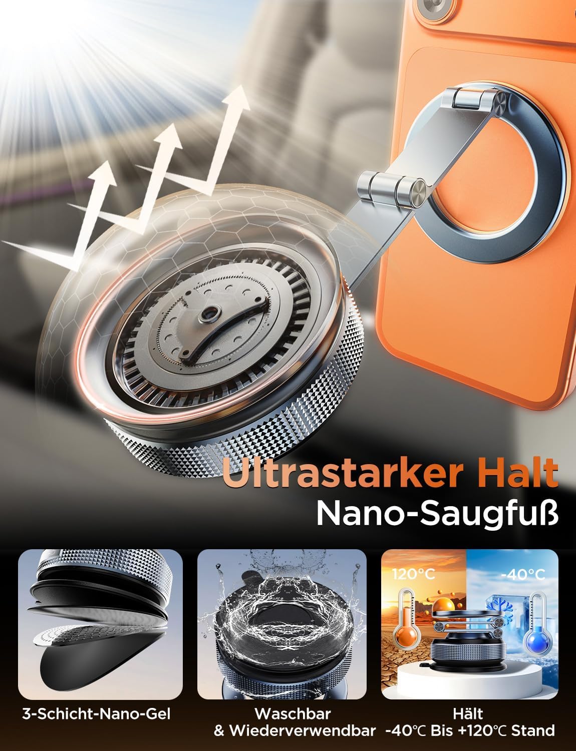 Thumbnail 3 de MSXTTLY Vmag S3 Magnetische Auto‑Handyhalterung