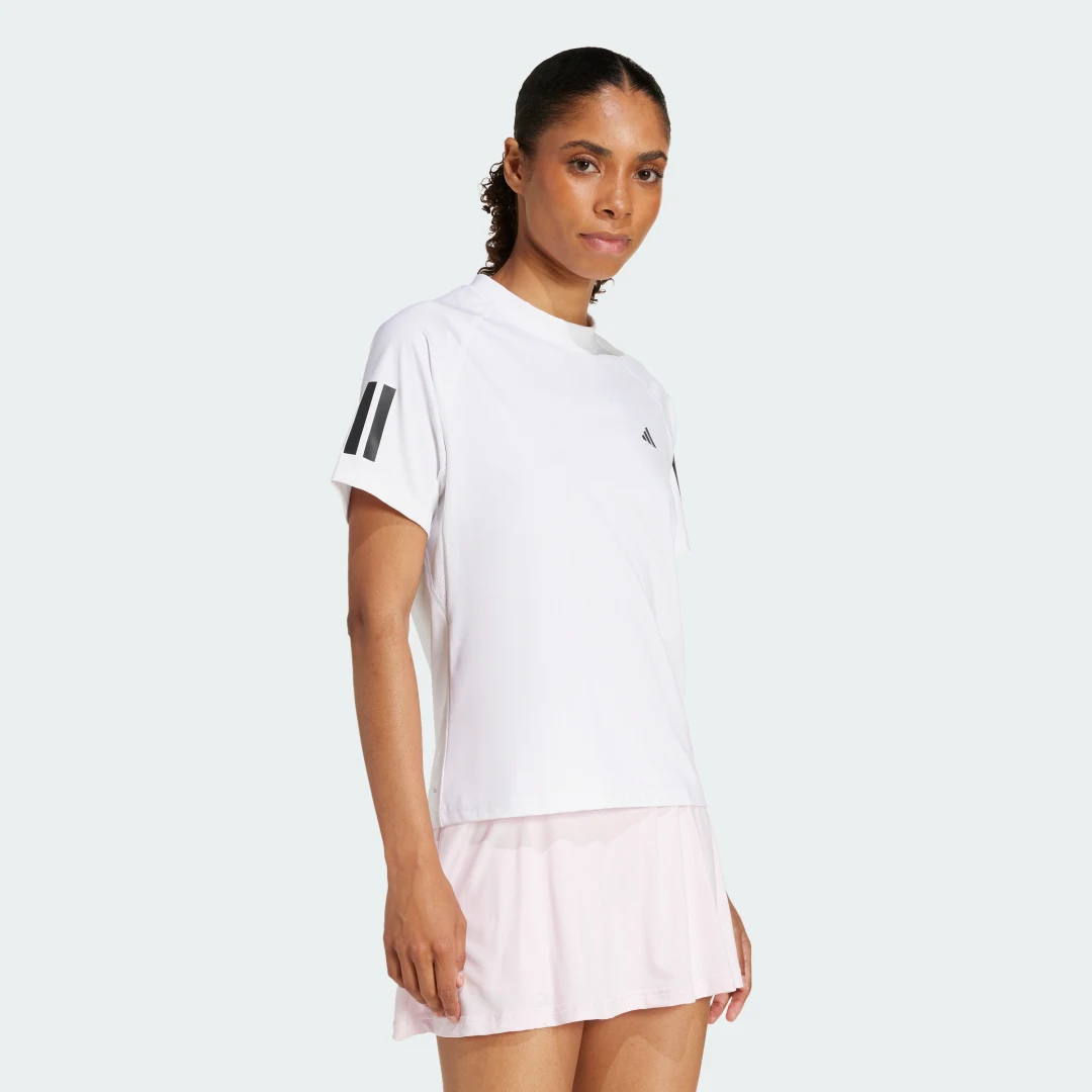 Detalle de Camiseta Club 3-Stripes Tennis Climacool de Adidas — Blanco