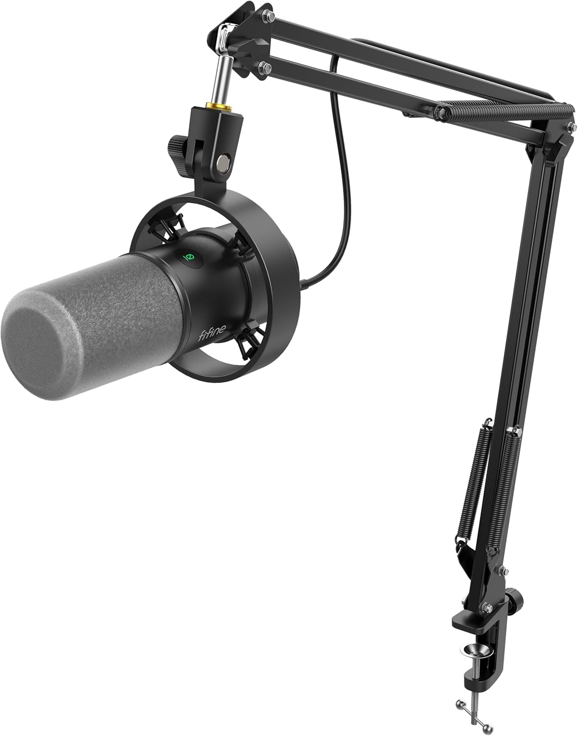 Detalle de FIFINE K688CT Podcast Mikrofon-Set mit Boom Arm – USB/XLR, Mute-Taste, 3,5 mm Kopfhörer–Port