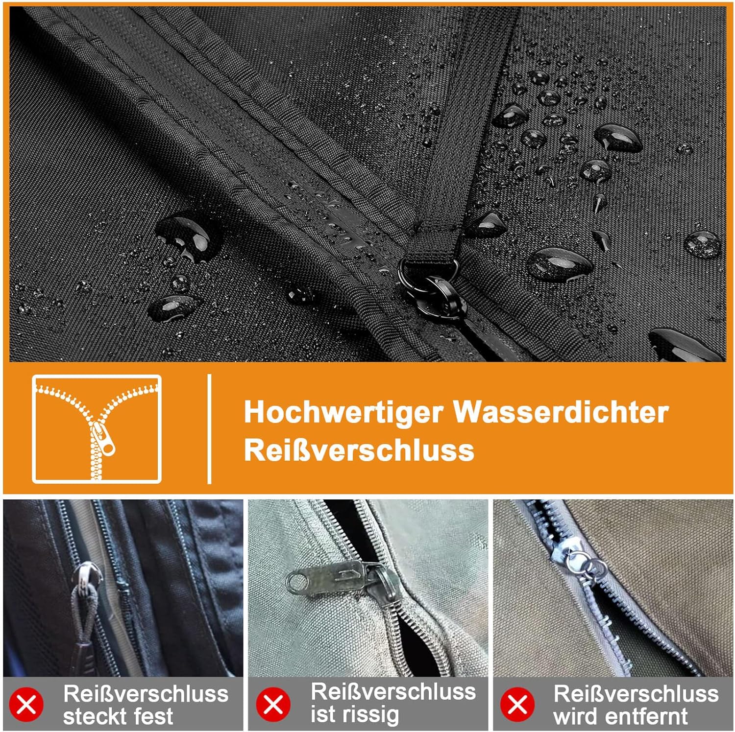 Thumbnail 4 de Tavaler Sonnenschirm-Schutzhülle 3 m für Ampelschirm (420D Oxford, wasser- und UV-schutz) – 265 × 40/70/50 cm