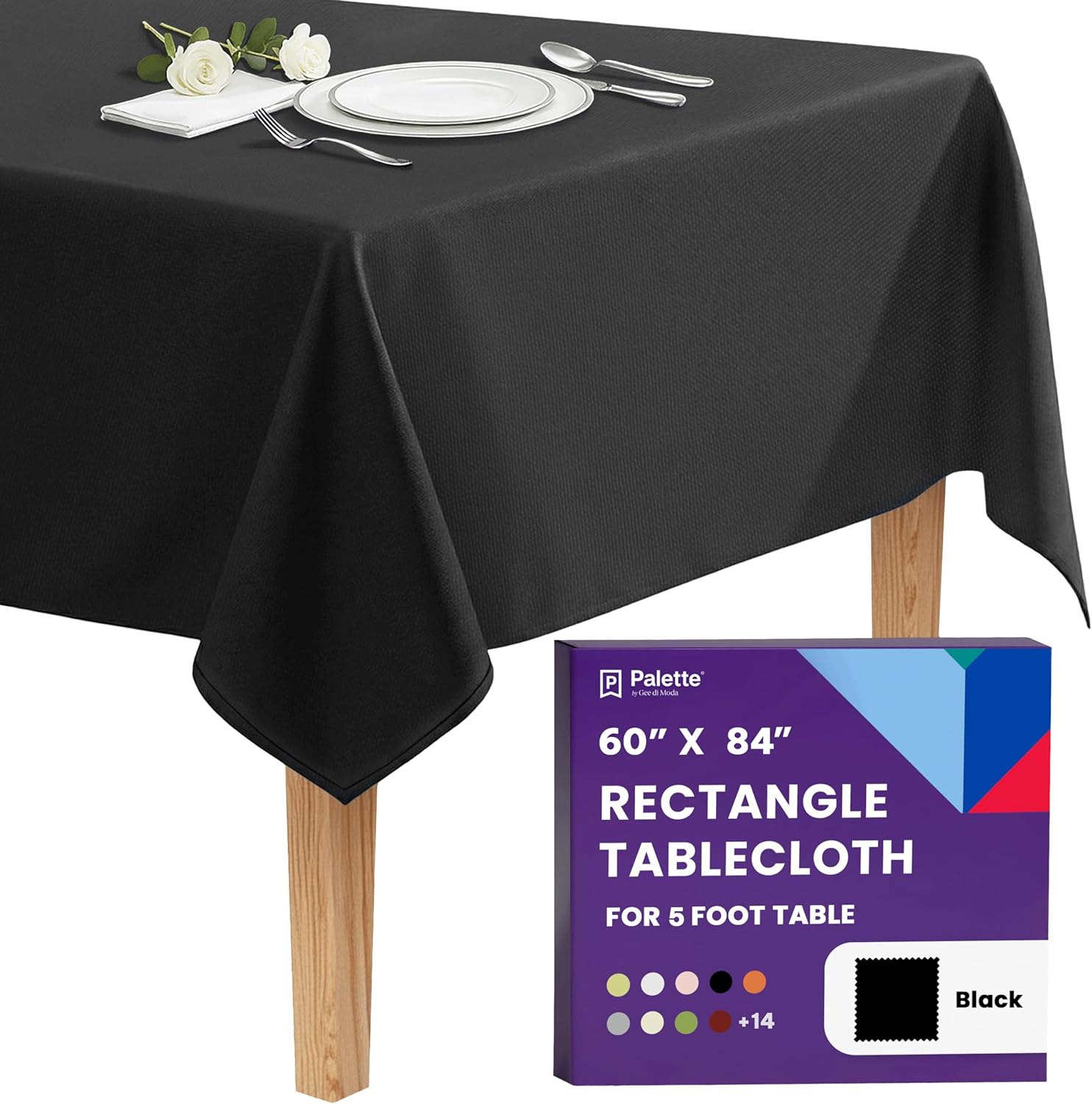 Detalle de Gee Di Moda Rectangle Tablecloth 60x84 Black