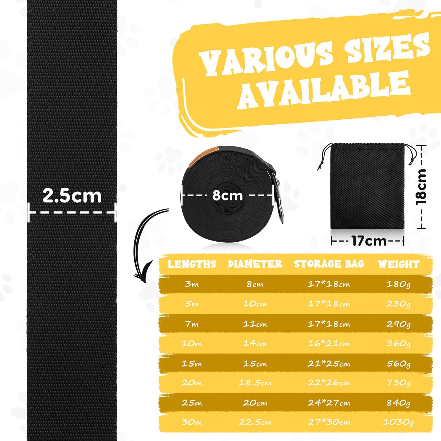 Thumbnail 6 de Schleppleine für Hunde mit robustem Karabiner – Laufleine/Übungsleine in 3–30 m