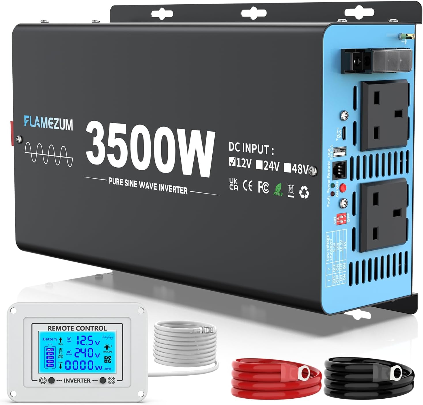 Detalle de FLAMEZUM 3500W pure sine wave inverter