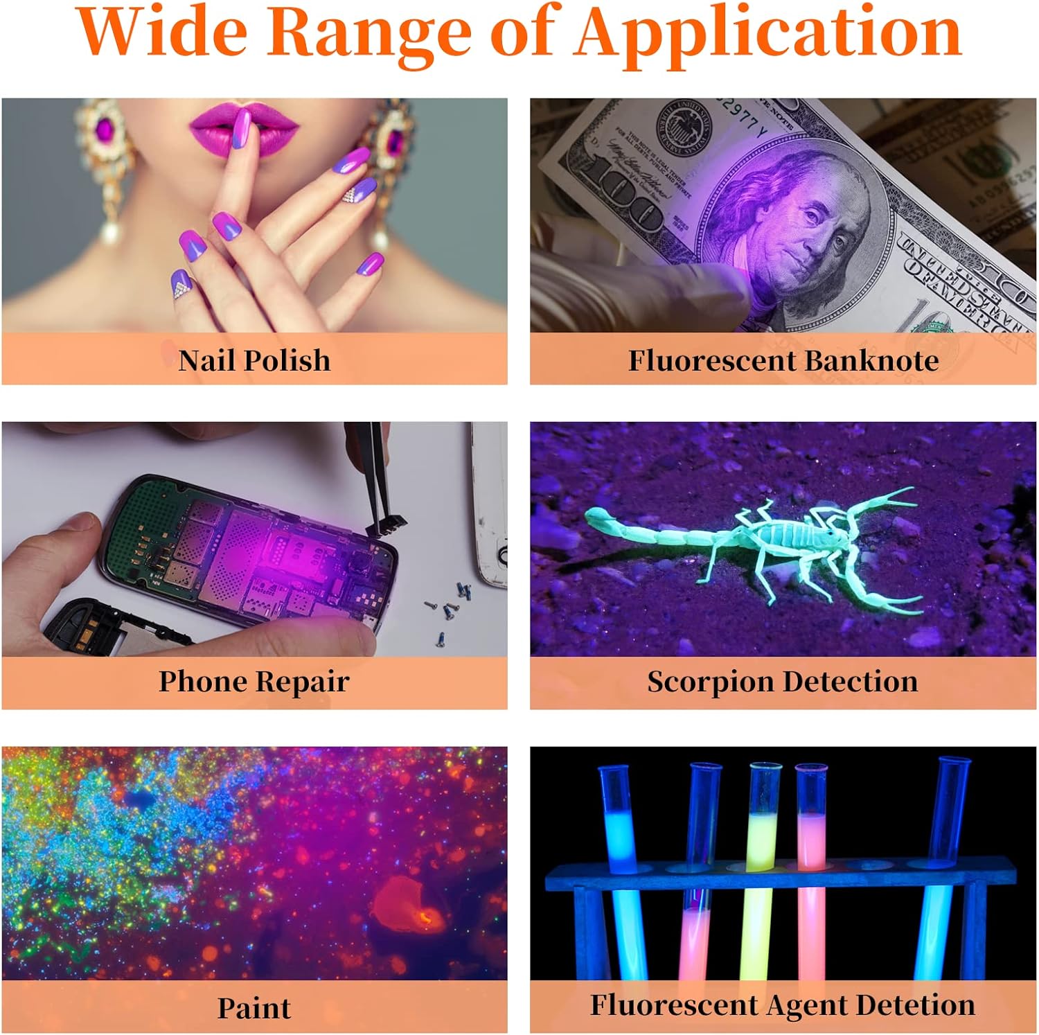 Thumbnail 6 de AISEELY UV Nail Lamp (3W) with USB power, clip stand and 395nm violet light for curing glue