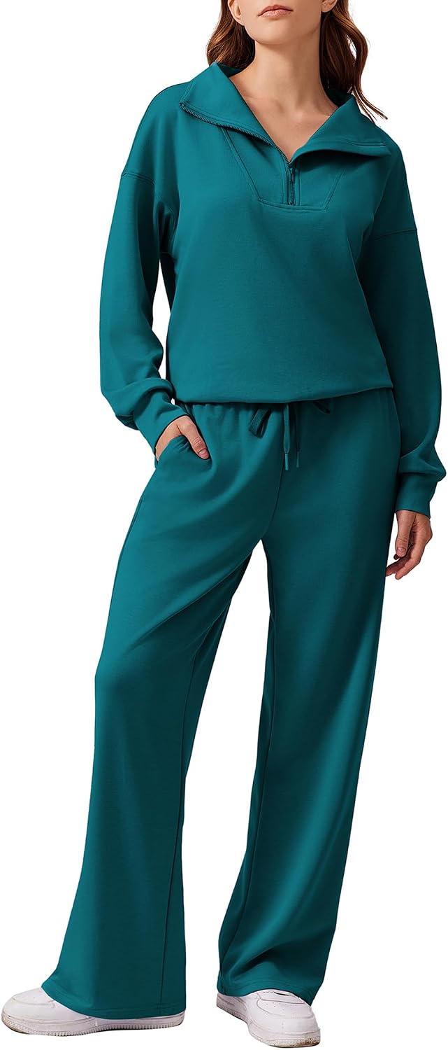 Detalle de PINSPARK pinspark tracksuit Women's Two-Piece Set, Oversized Sweatshirt & Wide-Leg Pants