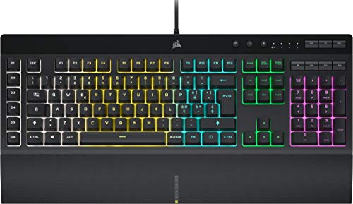 Detalle 2 de Corsair K55 RGB Pro: teclado para juegos con teclas de membrana y macros dedicadas
