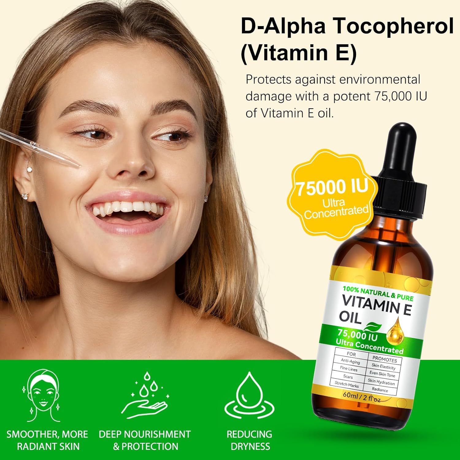 Thumbnail 6 de Vitamin E Öl 75.000 IE – Reines & Natürliches Haut- & Haarpflegeöl, 60 ML