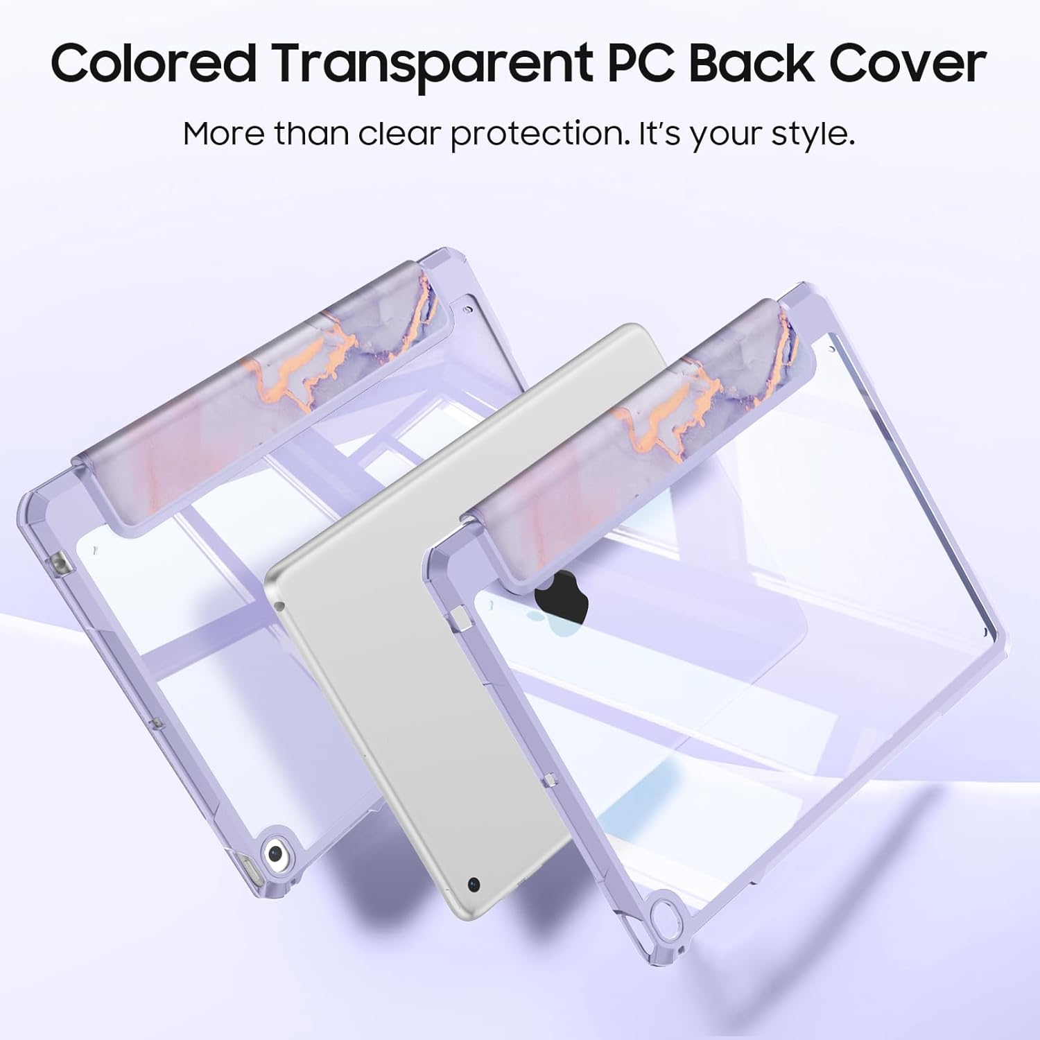 Thumbnail 3 de FINTIE Hybrid Case for iPad 6th/5th Gen & iPad Air 2/Air 1 (9.7-inch) – lilac marble shockproof hard shell with pencil holder