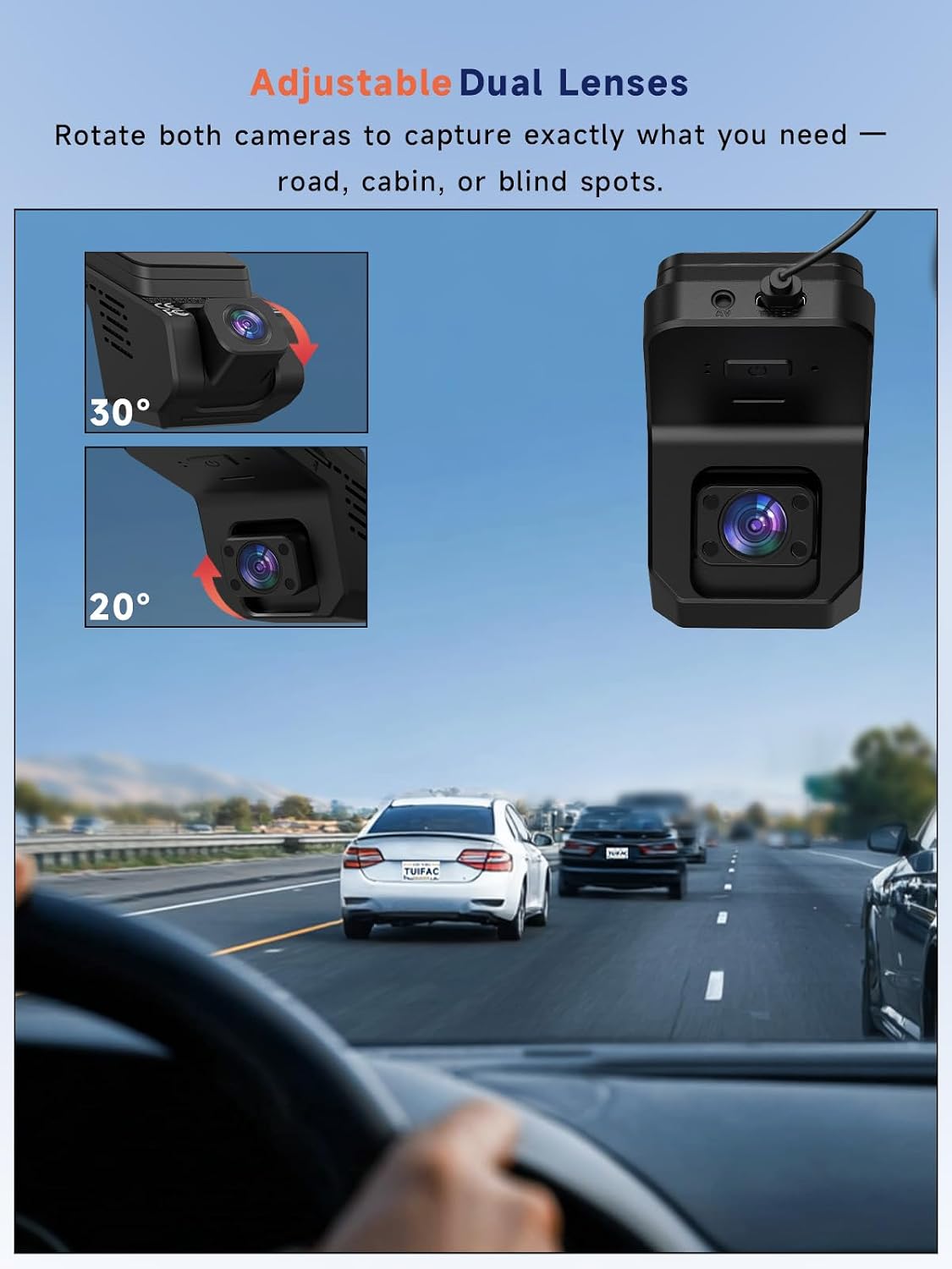 Thumbnail 5 de Veement GT803 2.5K+1080P dual dash cam