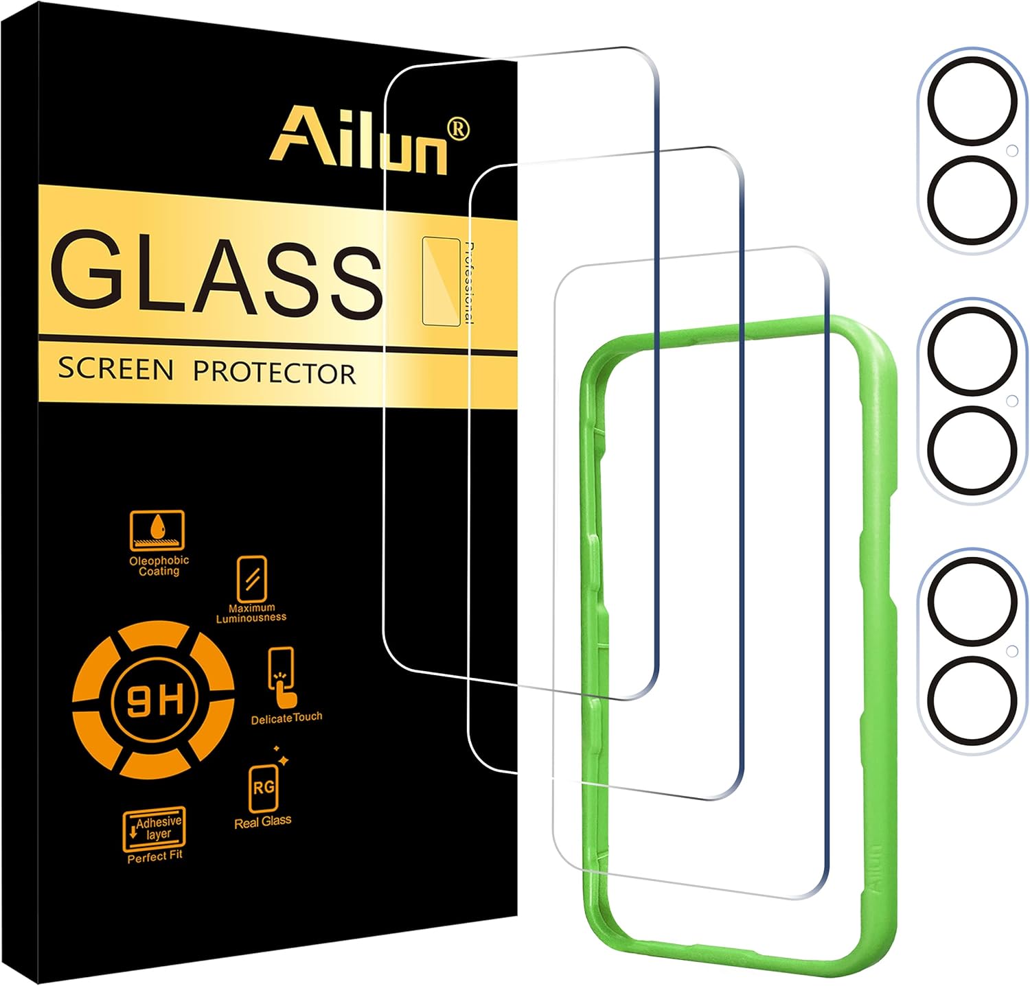 Detalle de Ailun 3 Pack Screen Protector + 3 Pack Camera Lens Protectors for iPhone 17 (6.3 inch)