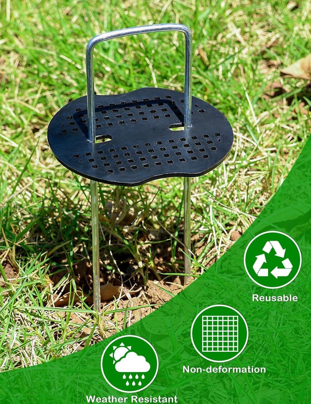 Thumbnail 4 de WOHOHOHO 100 Weed Control Membrane Pegs & Buffer Washers with Pick Hook and Black Hammer