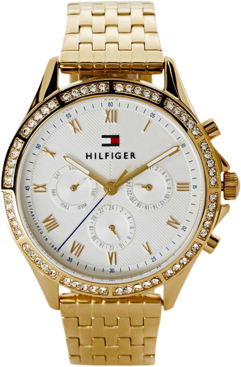 Detalle de Tommy Hilfiger Multi-Zifferblatt Quarz-Uhr für Damen mit Edelstahlarmband (40 mm)