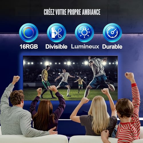 Detalle de MUSUNIA Bande LED à piles 2 m RGB 5050 – Télécommande et découpe flexible