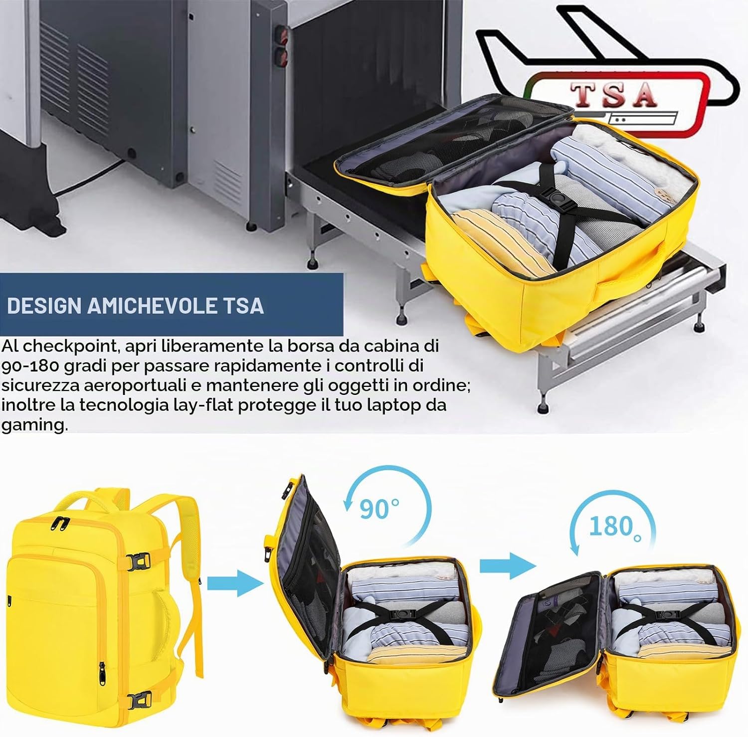 Thumbnail 6 de ENZOSUM Bagaglio a Mano 40x20x25 per Ryanair: zaino da cabina 20L, comodo e pratico