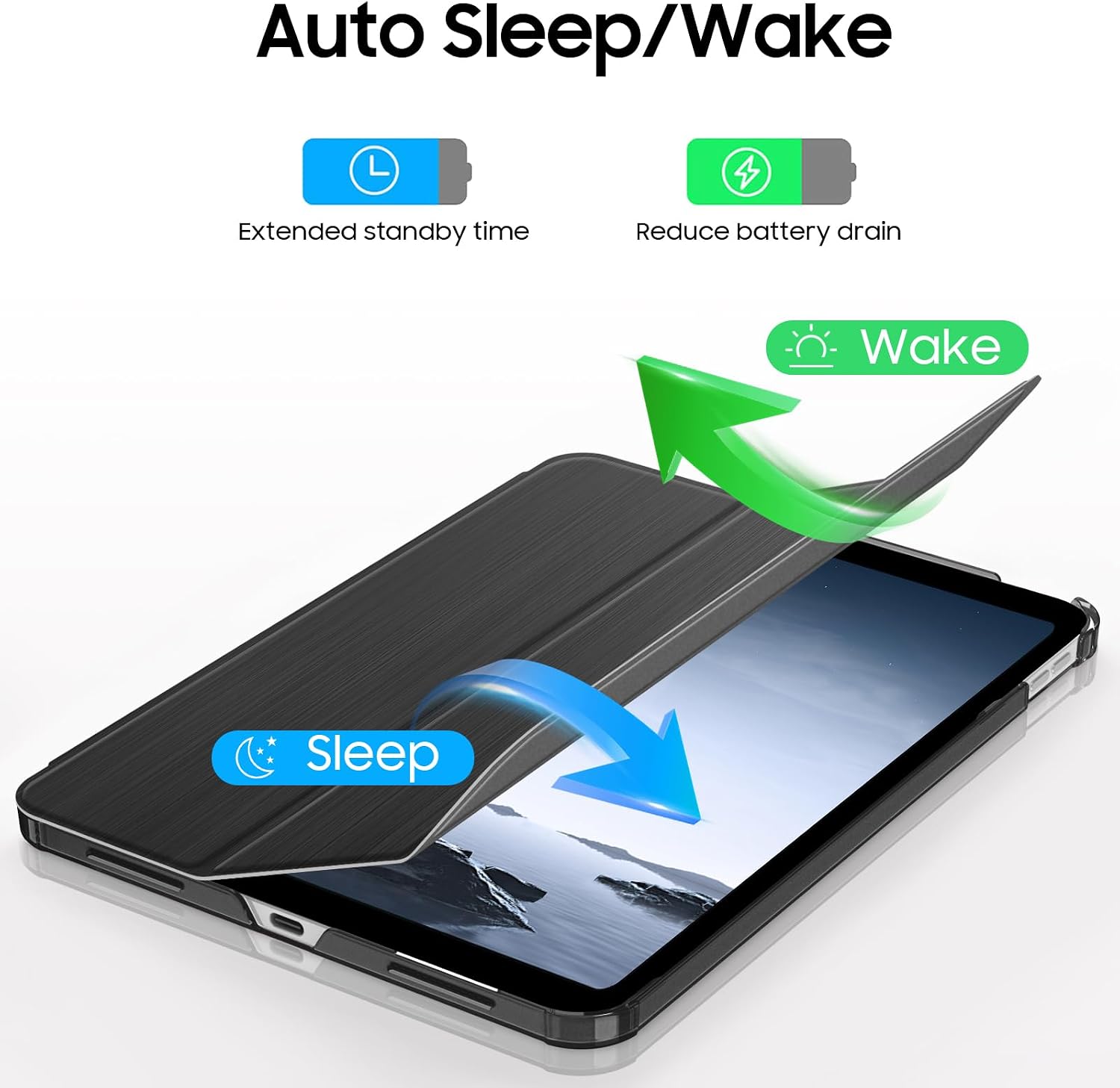 Thumbnail 6 de Fintie Schutzhülle für iPad 11. Generation 2025 (A16) / iPad 10. Generation 2022 – ultradünn mit transparenter Rückseite, Auto Wake/Sleep, Dunklegrau