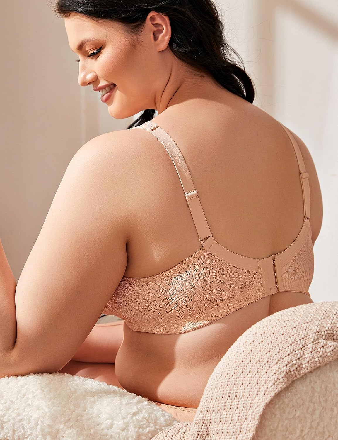 Detalle 1 de WingsLove Women's Minimizer Bra, Full Coverage, Non-Padded and Wire-Free