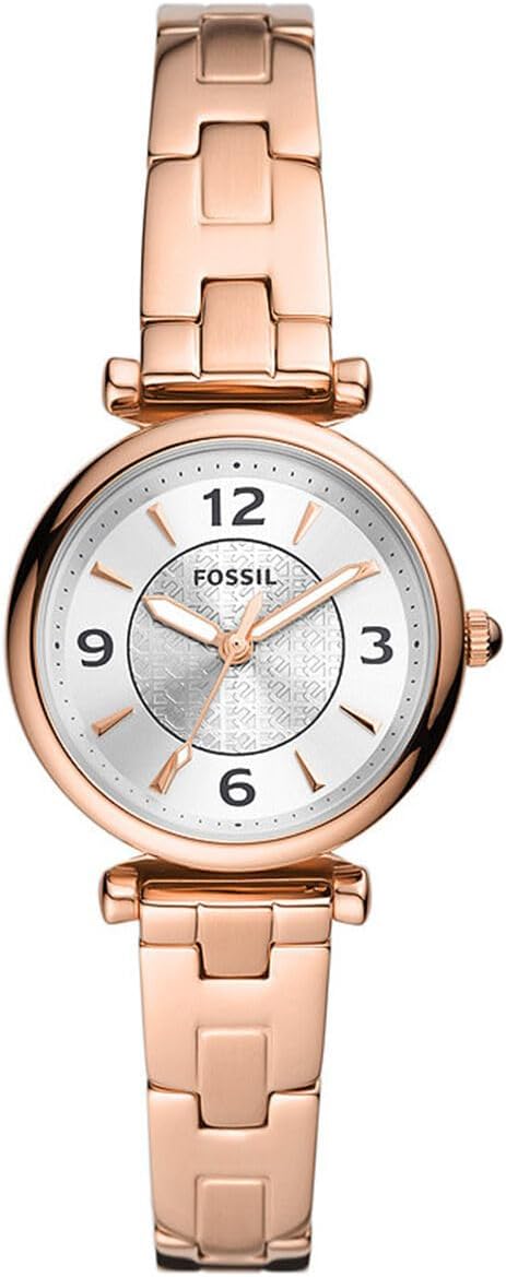 Detalle de Fossil Montre Carlie pour femme en or rose, bracelet acier inox et mouvement à quartz