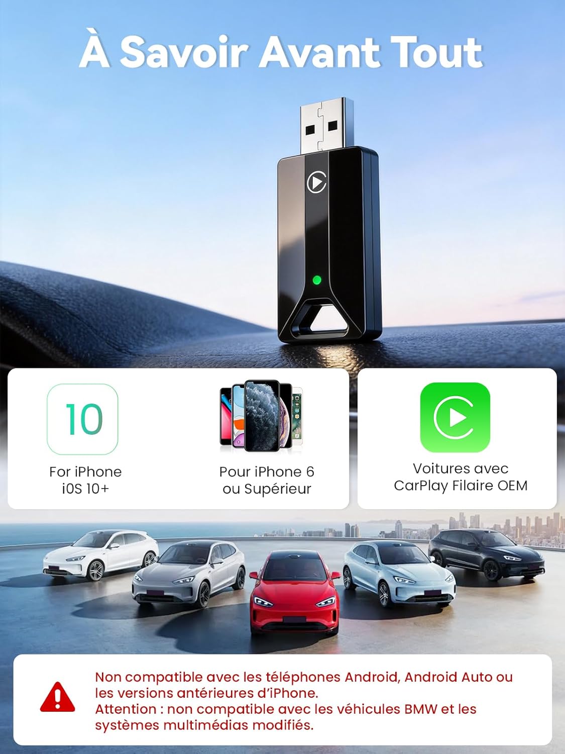 Thumbnail 6 de Vanstaki H2 Adaptateur CarPlay sans Fil — Plug & Play, pour iPhone et CarPlay filaire