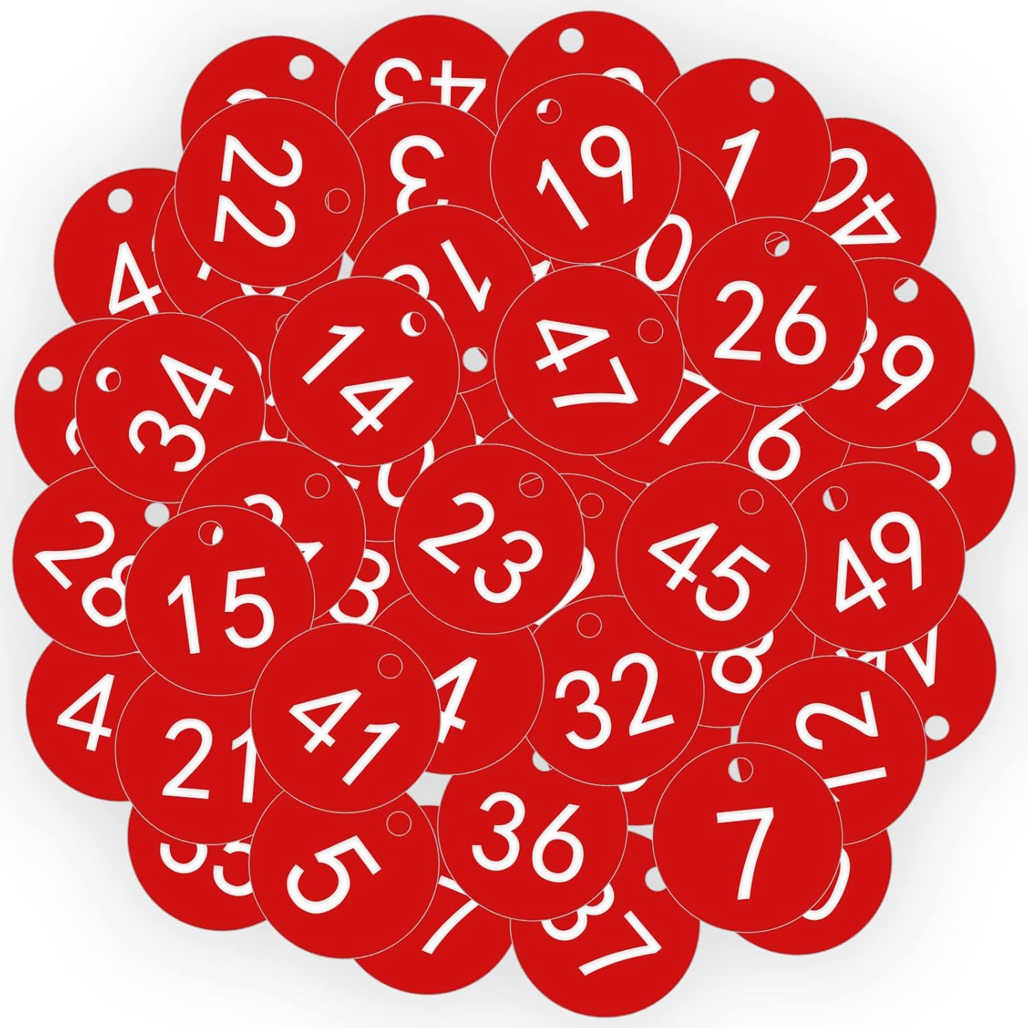OFFCUP Portachiavi Numerati 50 Etichette Rosso