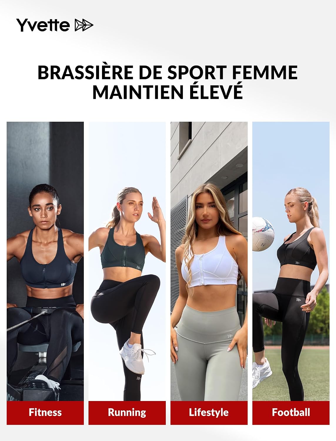 Thumbnail 4 de Yvette Soutien-Gorge Sport Zippée Devant