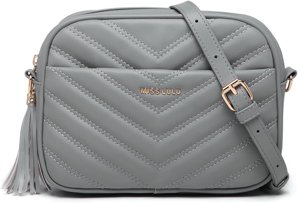 Detalle de Miss Lulu Borsa Tracolla Donna Piccola — Borsetta in PU a Losanghe, versatile e dallo stile moderno