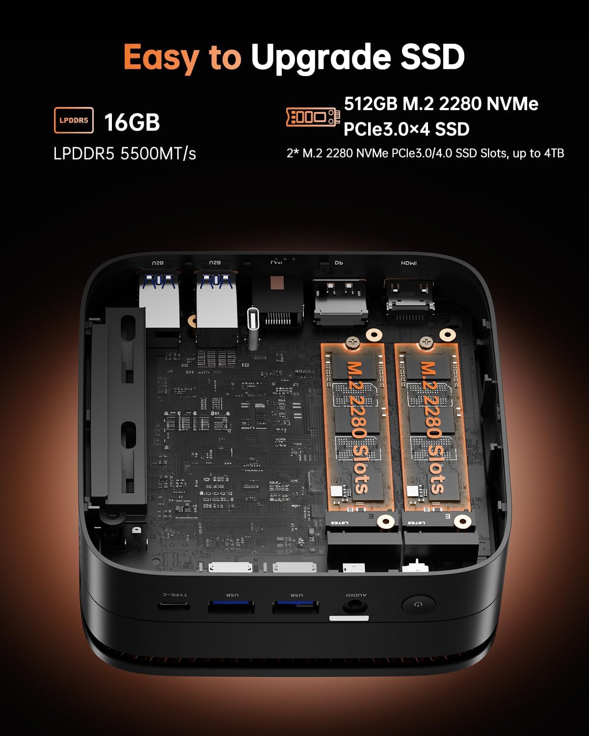 Detalle de KAMRUI Mini PC with AMD Ryzen 7 7735HS: Compact Power for Multitasking and Light Gaming