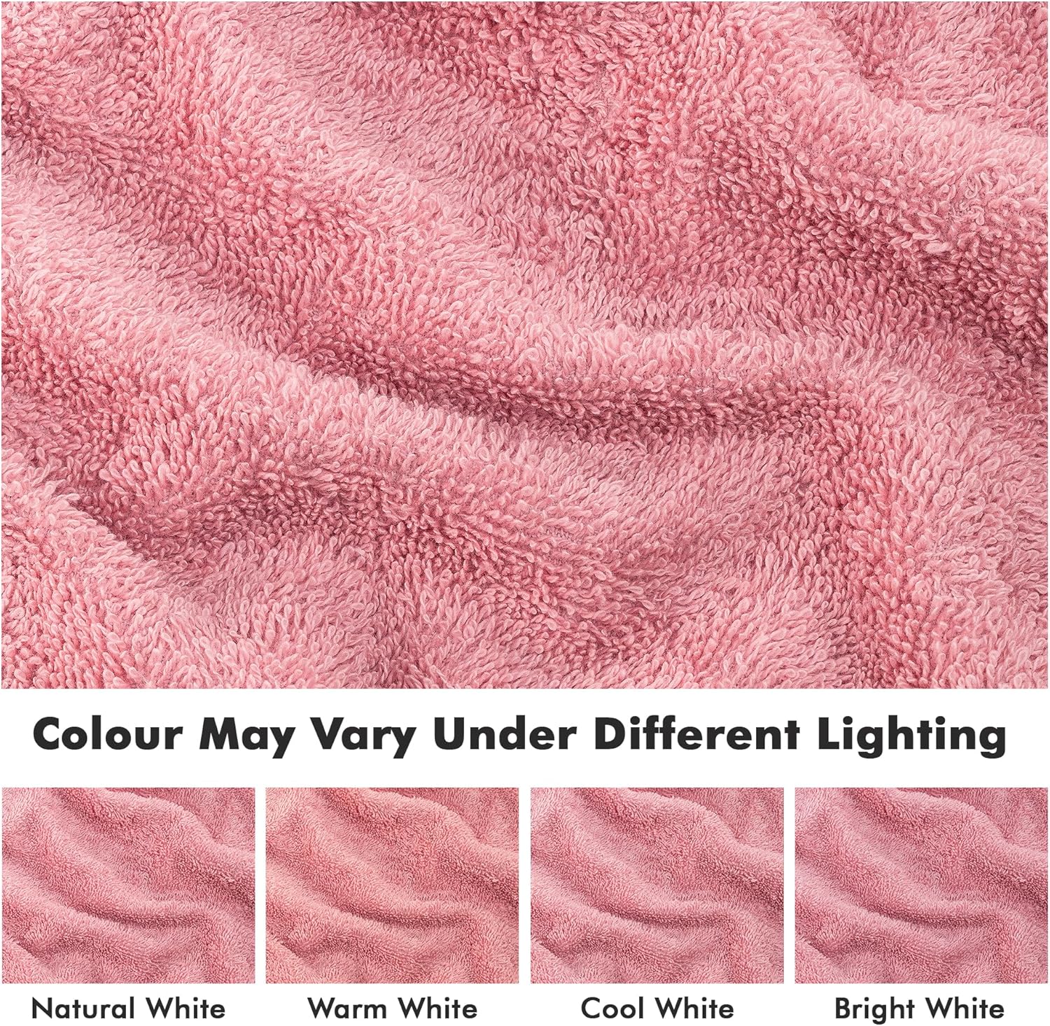 Detalle de Novo Home Face Towels Pack of 12 – 100% Cotton, 30x30cm, Baby Pink