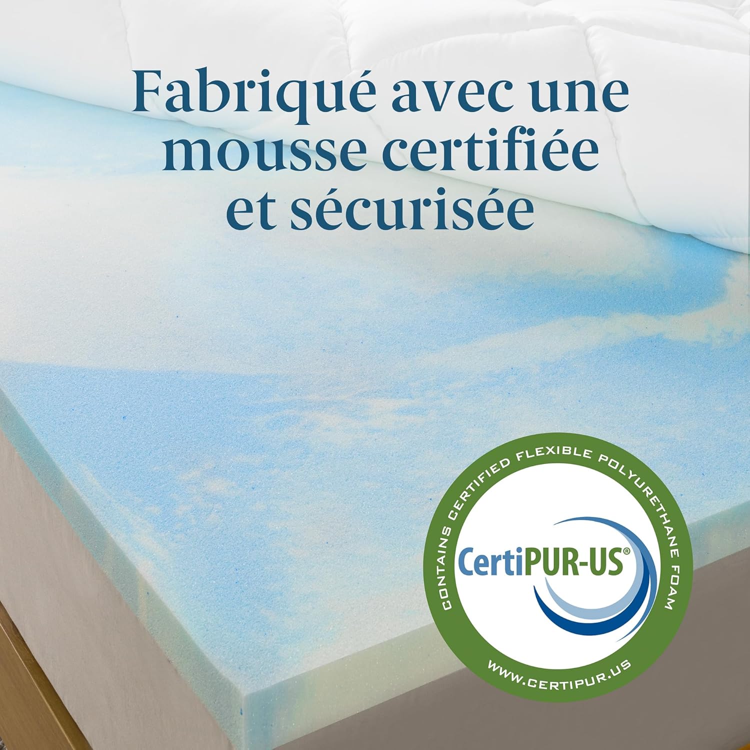 Thumbnail 6 de Zinus Surmatelas 90x190 cm — mousse à flux d’air, 10 cm d’épaisseur, confort ergonomique