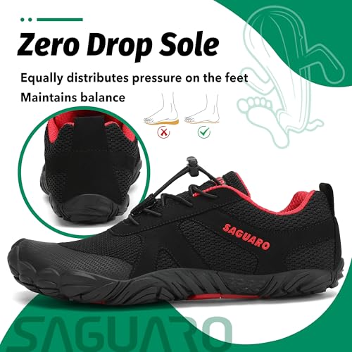 Thumbnail 5 de SAGUARO Barefoot minimalistas para training y trail running (Negro Hollín) – Zapatillas ultraligeras con puntera ancha, 38 EU