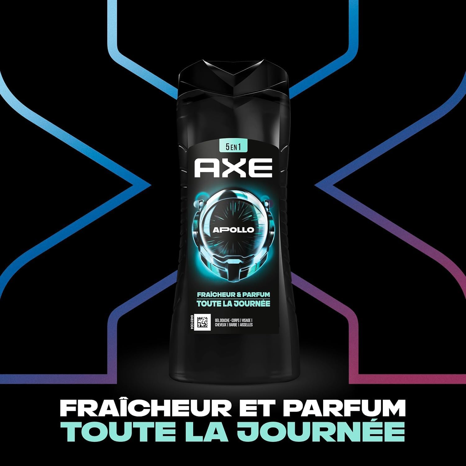 Thumbnail 3 de AXE Apollo Homme gel douche 5-en-1 24h hydratant parfum sauge & bois de cèdre (lot 12x250 ml)