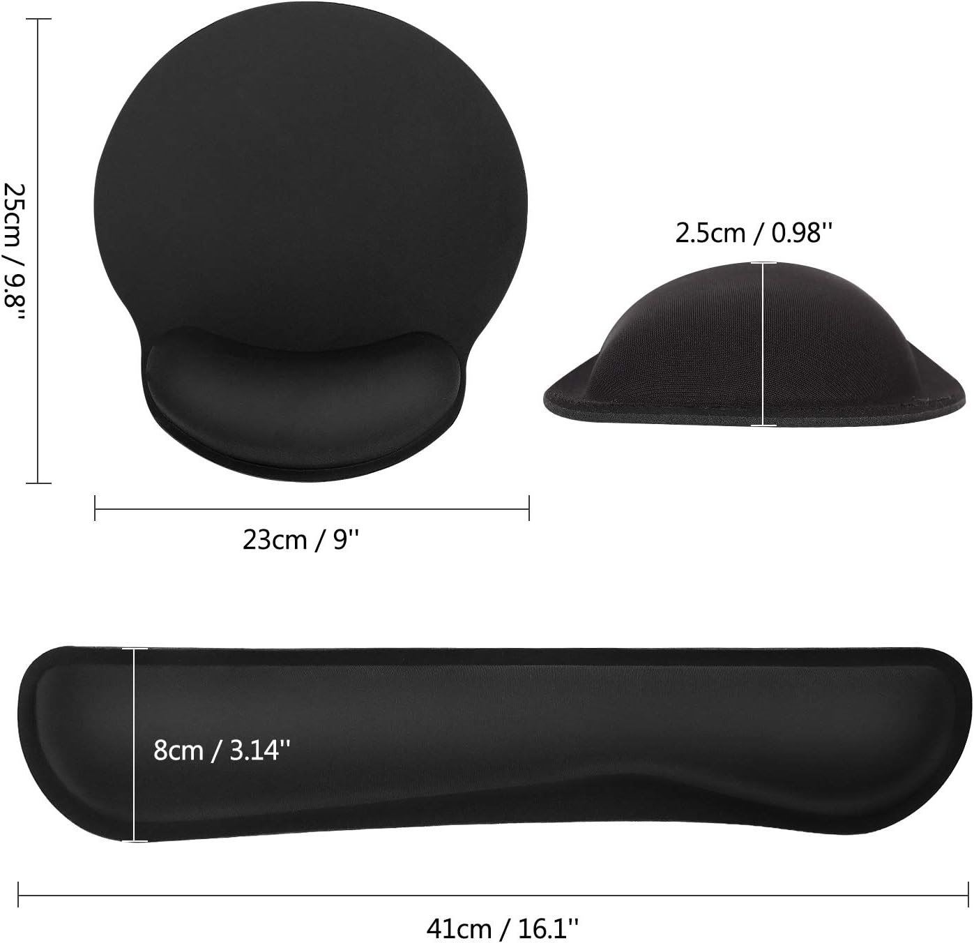 Detalle 2 de Moko Keyboard and Mouse Wrist Rest Set, Memory Foam