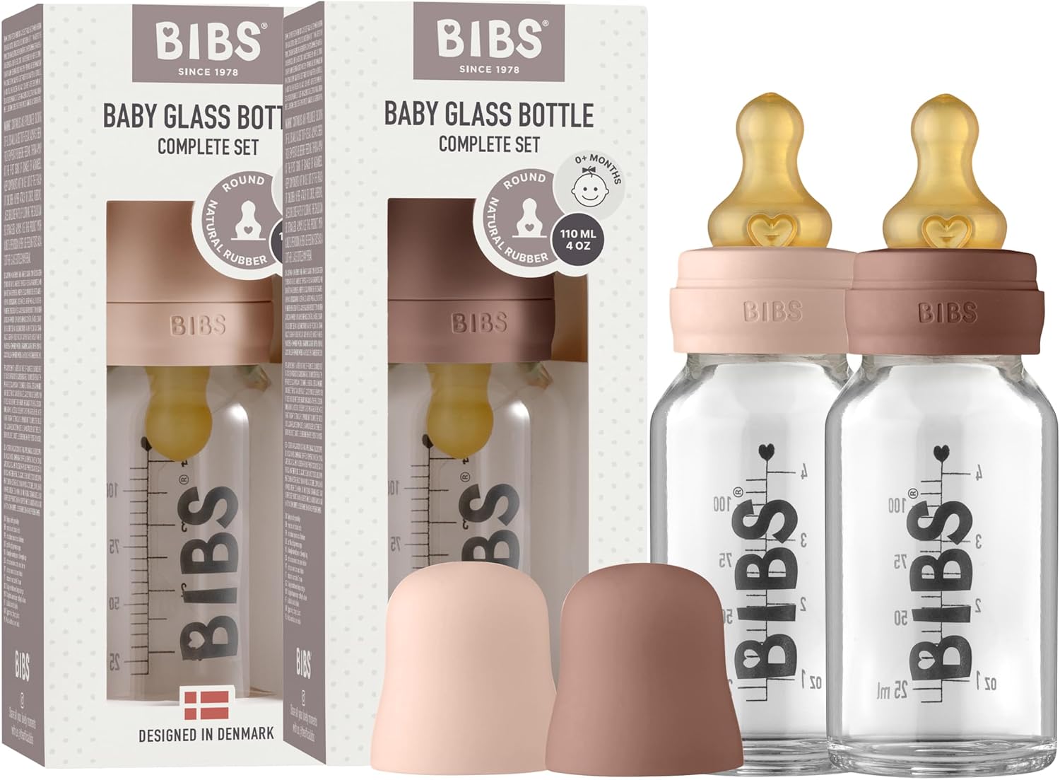 Detalle de BIBS Baby Glass Bottle 110ml 2-Pack Anti-Colic ⌛