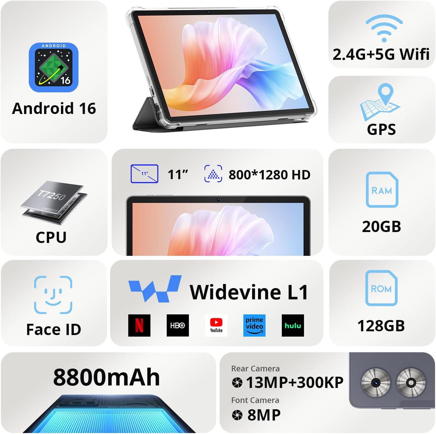 Thumbnail 1 de SVITOO Android 16 Tablet 11 Inch 20GB RAM