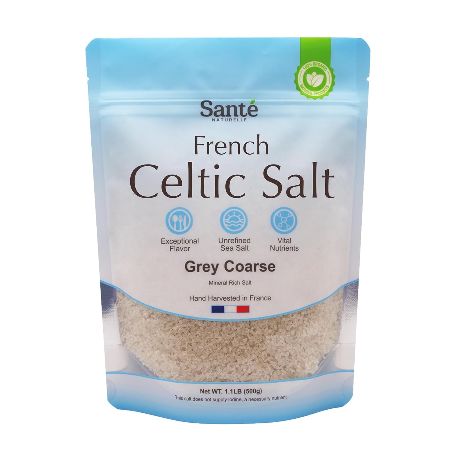 Detalle de Sante Naturelle Celtic Salt Grey Coarse Organic French Sea Salt