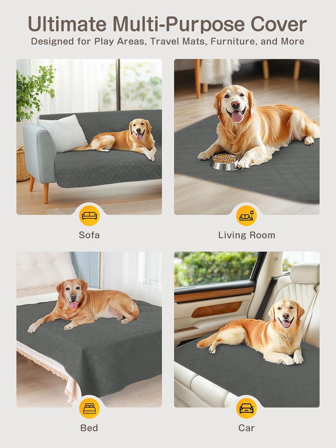 Thumbnail 6 de HezzLuv Waterproof Dog Blanket: Soft, Anti-Slip Bed Cover and Furniture Protector (152x203cm)