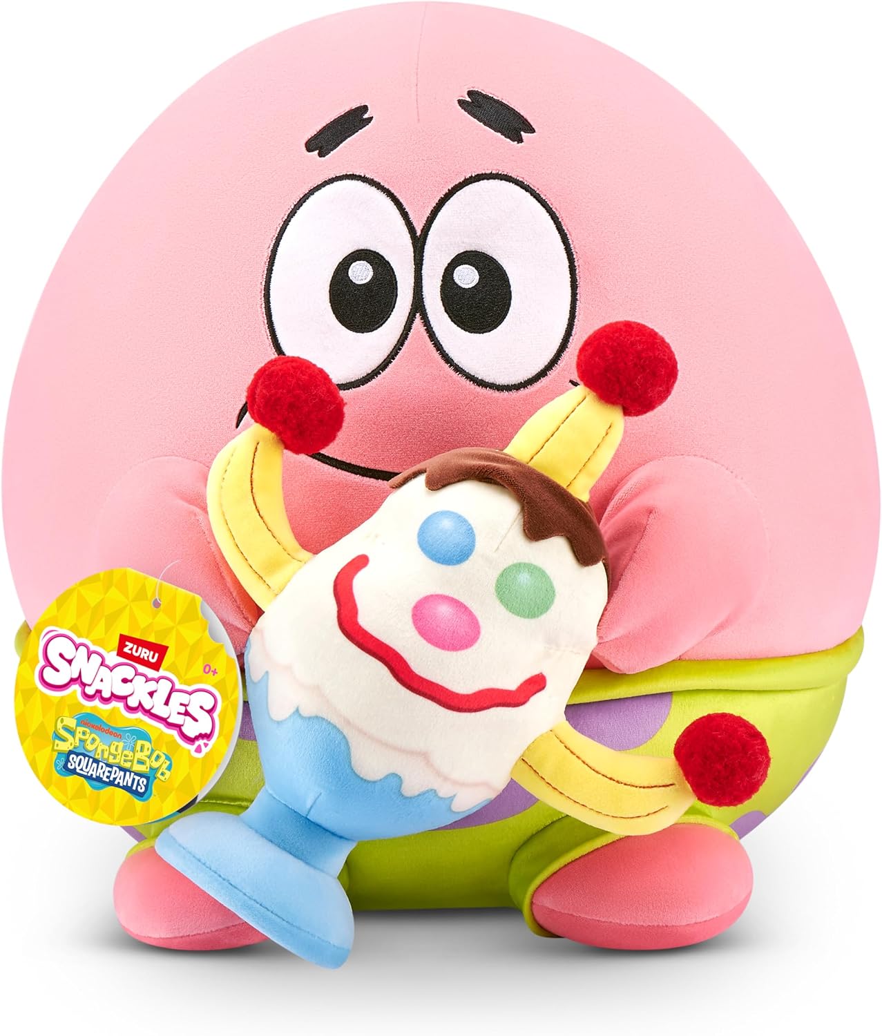 Detalle de Snackles Figur „Spongebob Schwammkopf“ (35 cm) – Plüschspielzeug mit Snack-Accessoire