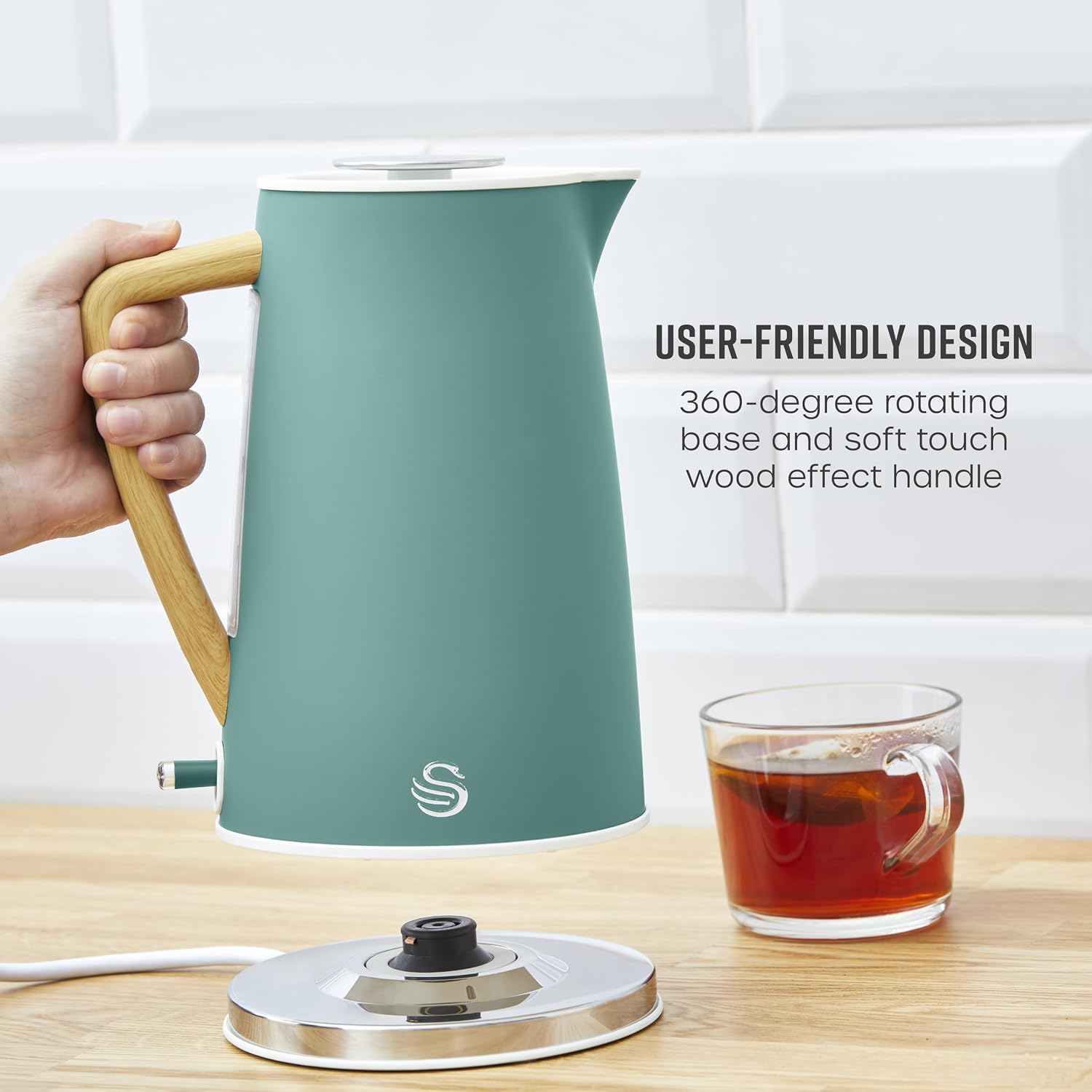 Thumbnail 3 de Swan SK14610GREN Nordic Cordless Kettle