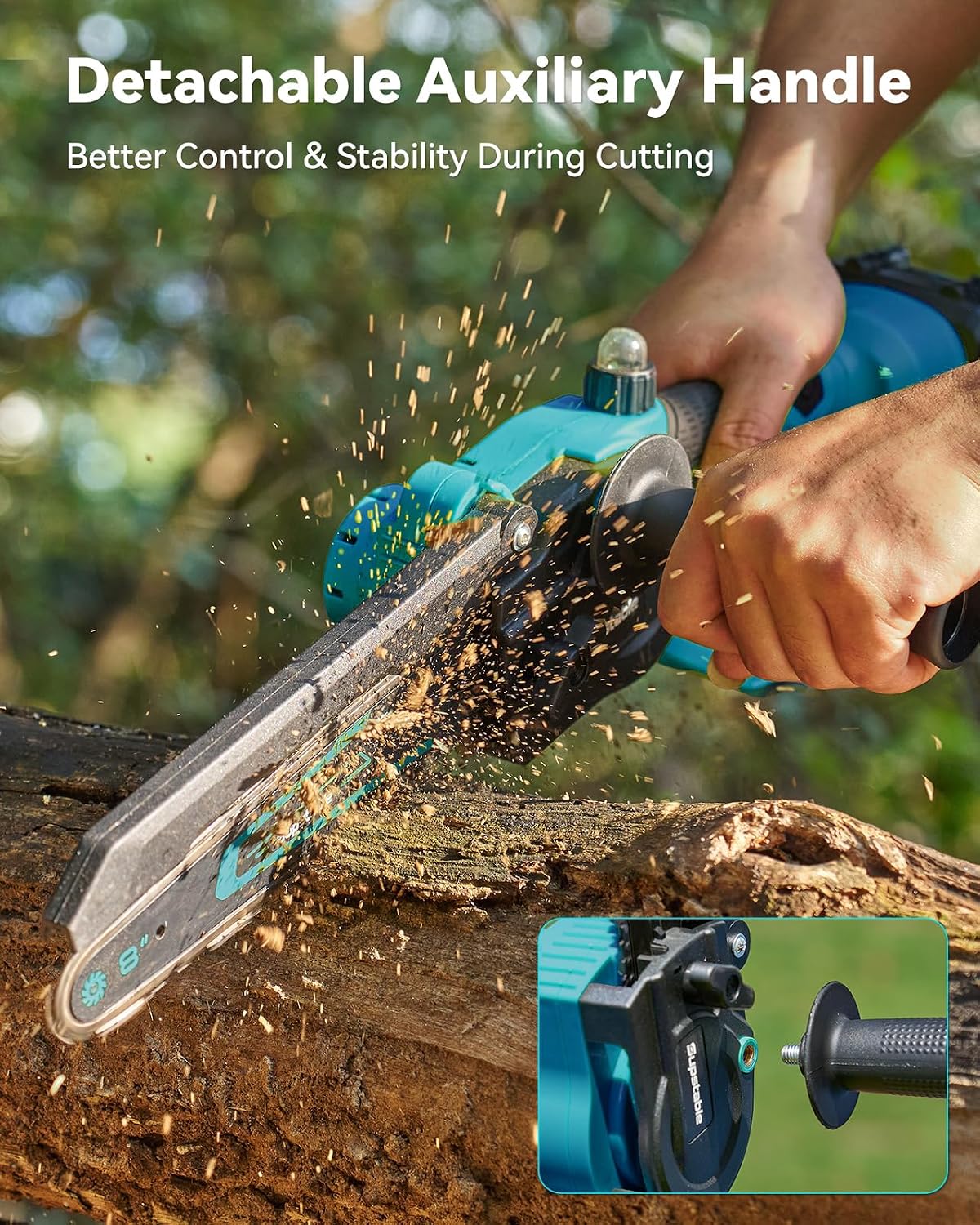 Thumbnail 6 de Supstable M8 Ace Mini Chainsaw, 6- and 8-Inch Bars, 1000W Brushless Motor