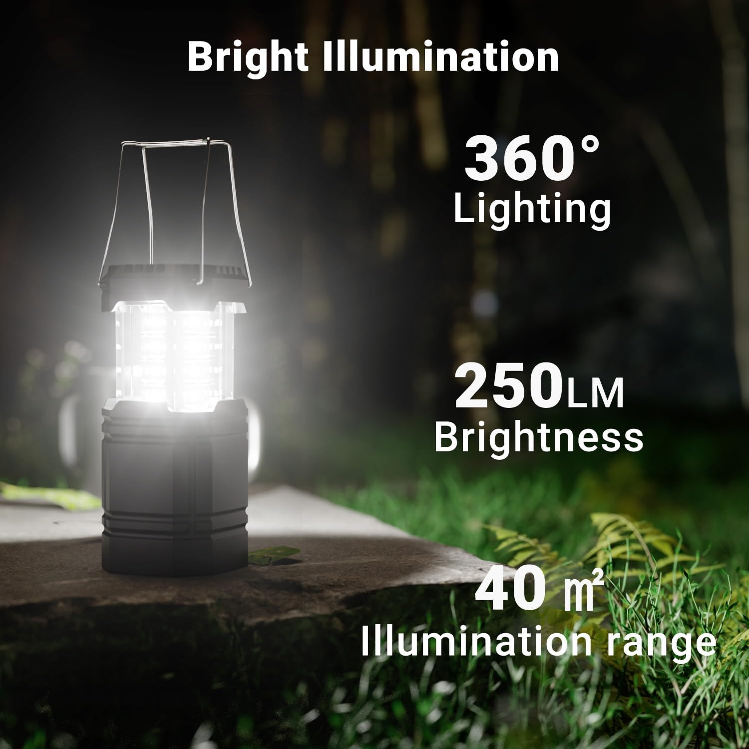 Detalle 2 de LED Campinglampe Solar – 3-in-1 Notfall- und Outdoor-Beleuchtung, IPX4, 3000mAh Akku