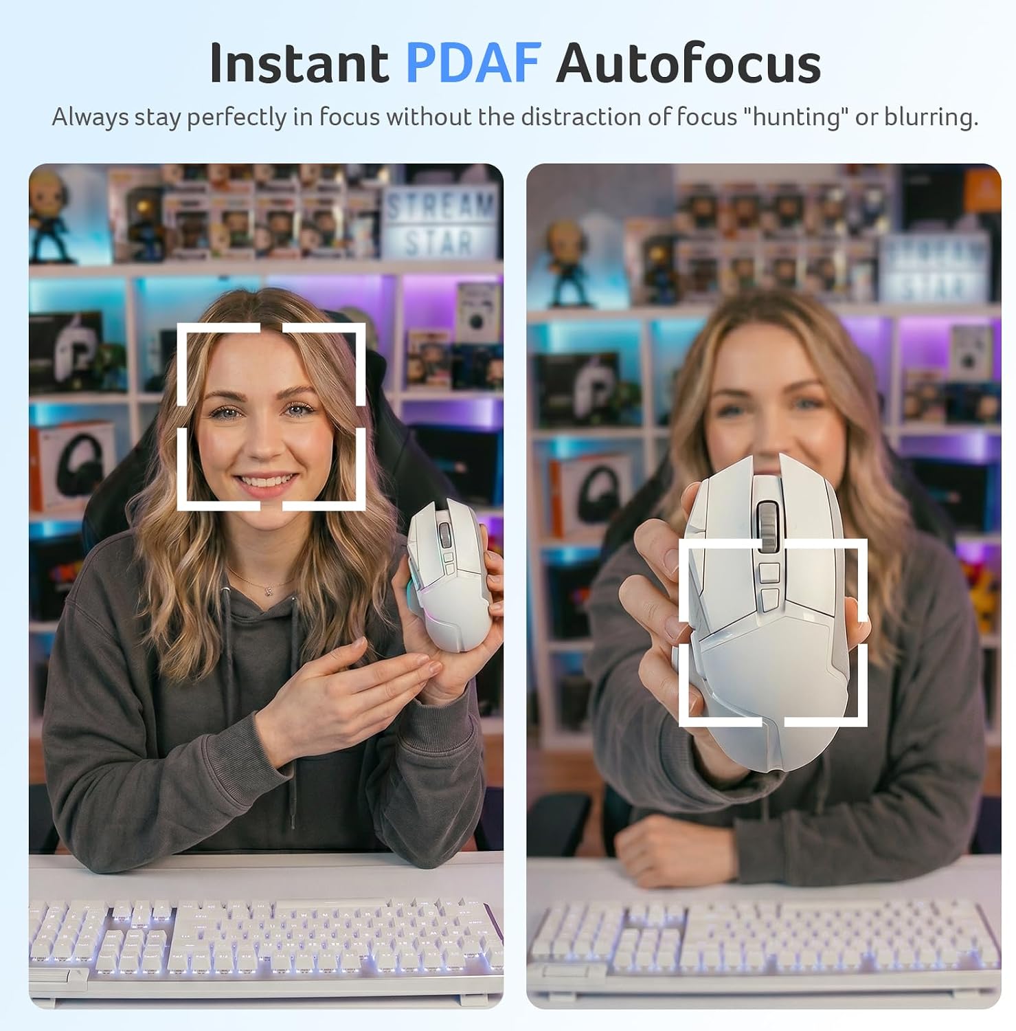 Thumbnail 4 de Acer A640 4K Webcam with PDAF Autofocus, AI Noise-Canceling Mic and Privacy Shutter