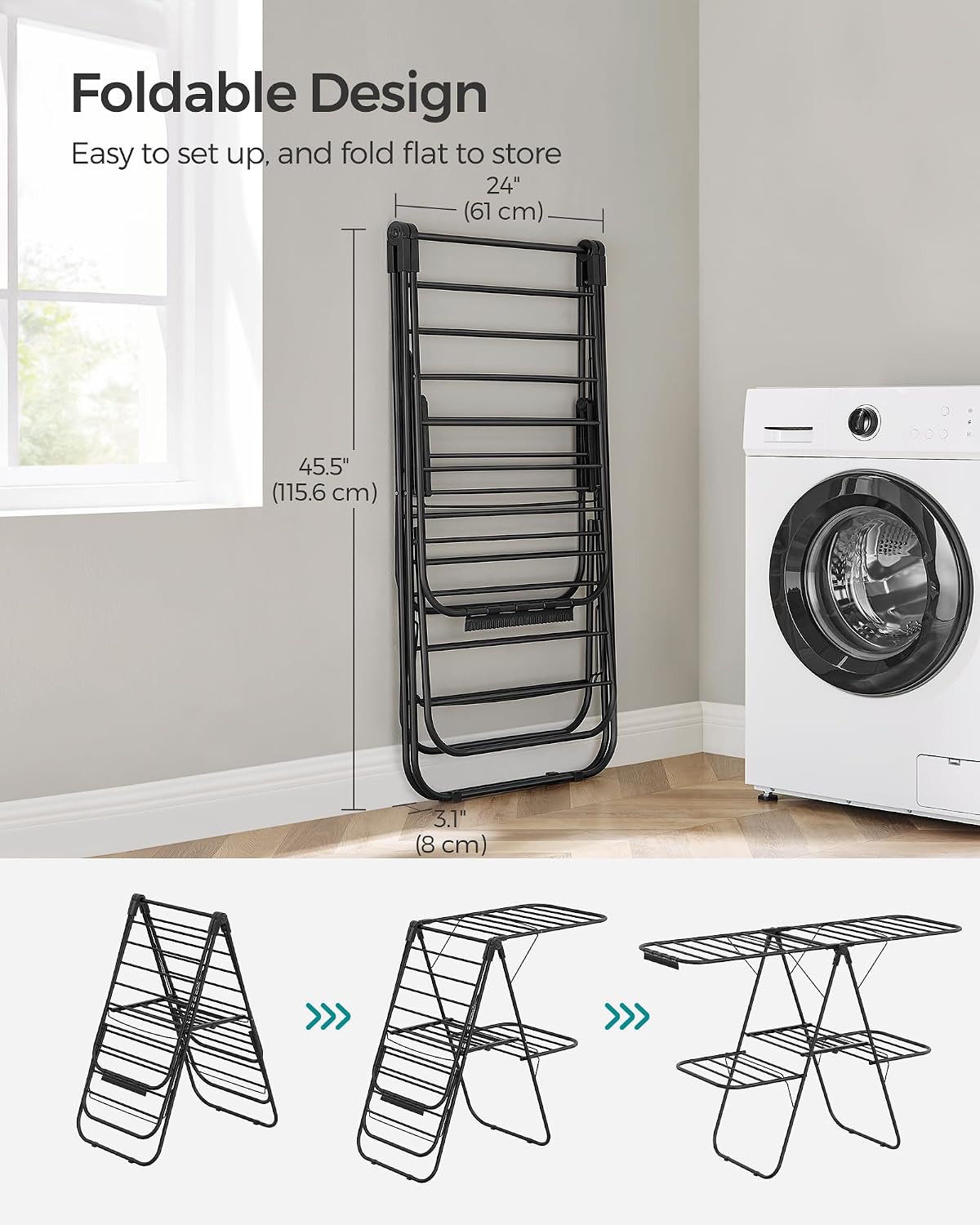 Thumbnail 6 de SONGMICS Clothes Drying Rack, 33 Rails