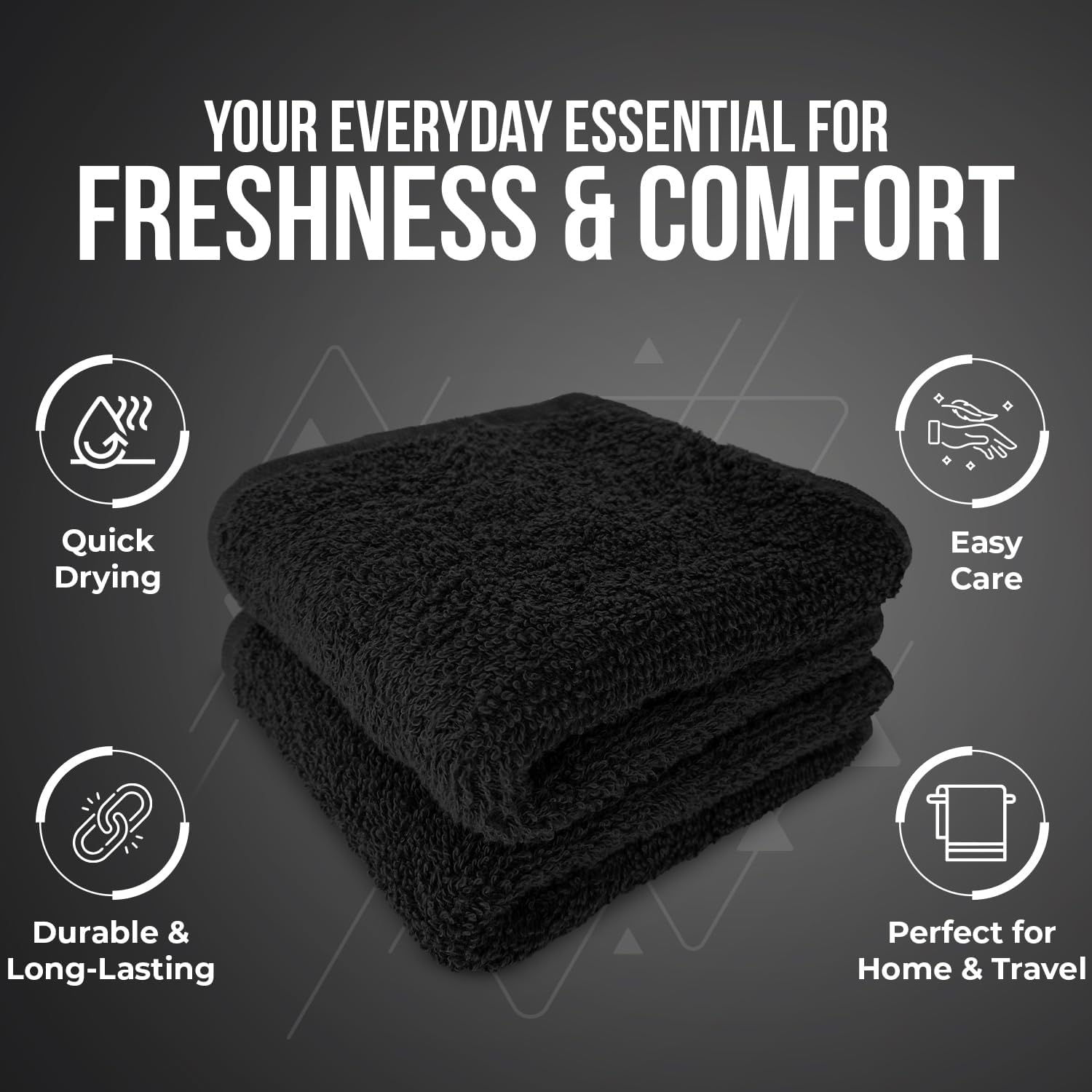 Detalle 1 de DAN RIVER 24-Pack Cotton Wash Cloths (12x12) — Soft, Absorbent Grey & White for Showering