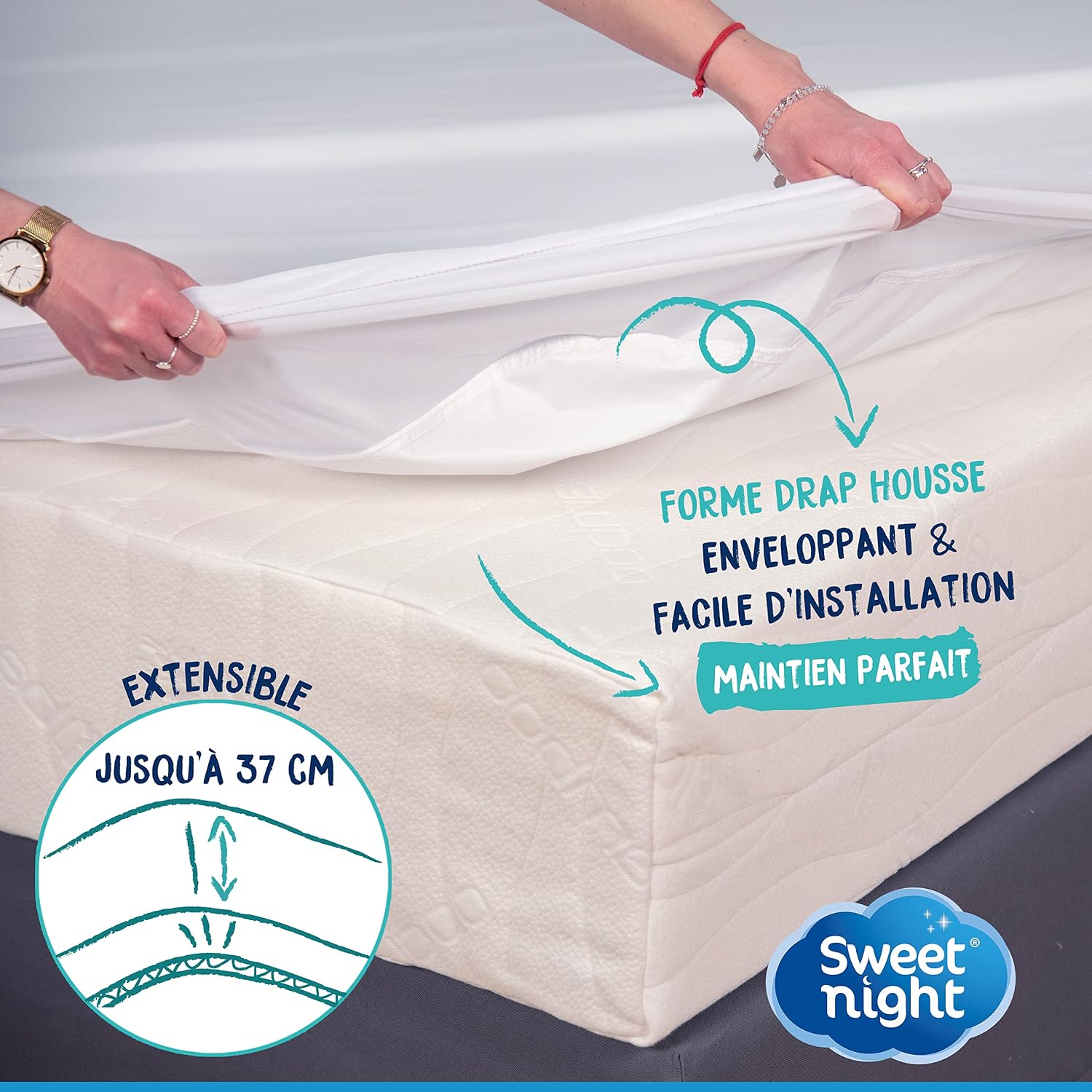 Thumbnail 4 de SWEET NIGHT Protège-matelas 200x200 cm imperméable