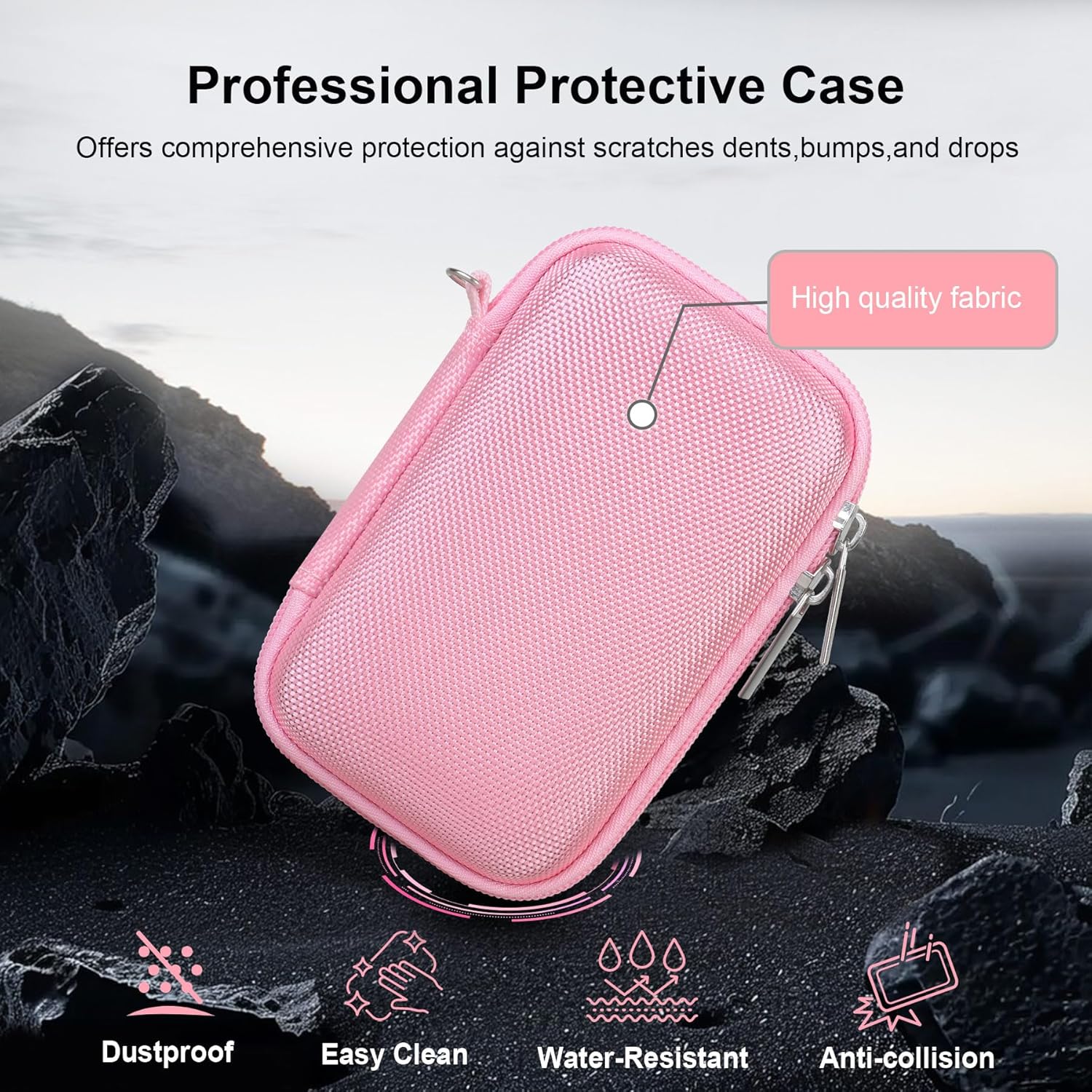 Detalle 2 de RAIALL Camera Case for Canon PowerShot SX740 / SX730 / SX720 / SX610 HS – Hard Shell, Pink