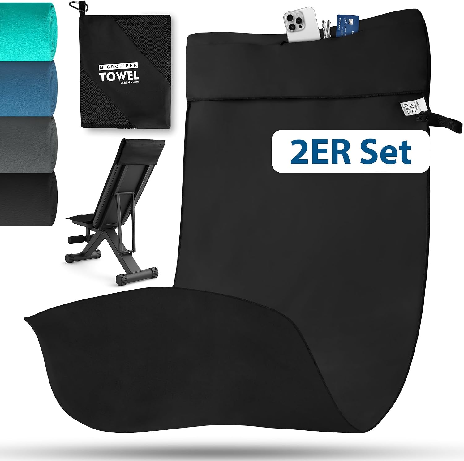 Detalle de Novent Handtuch 120x50 cm Set für Gym